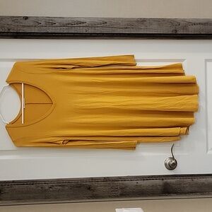Lollipop Star Mustard Yellow Long Sleeve Dress